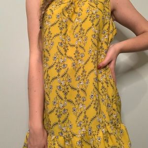 Mustard Floral Tank Top Blouse